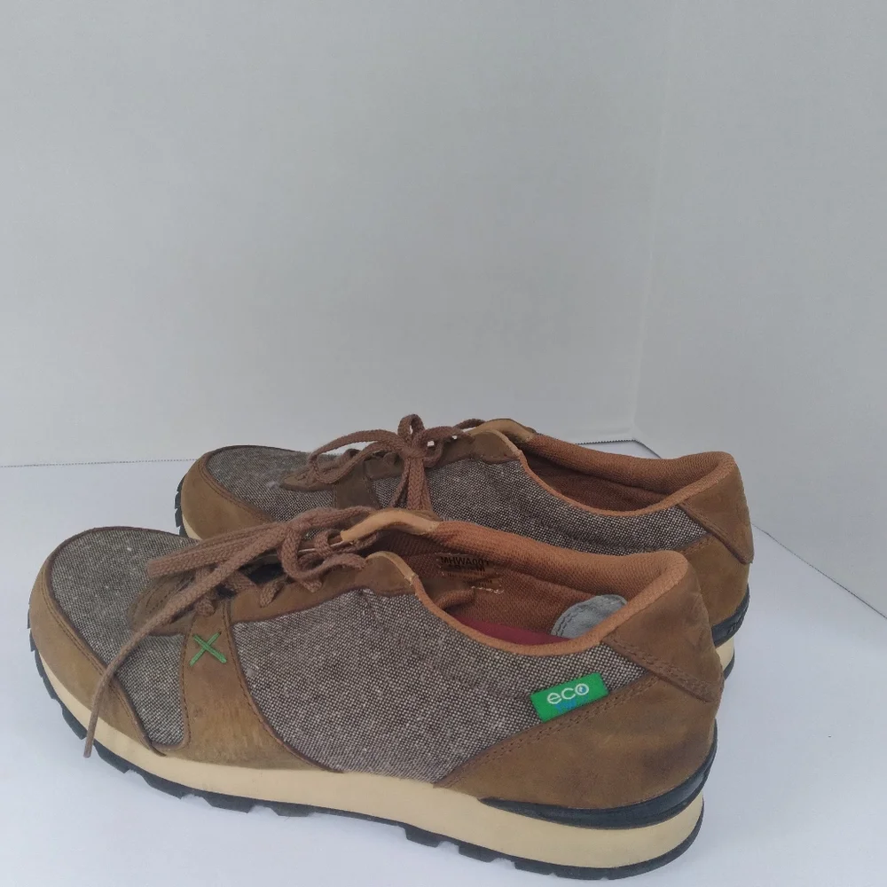 Eco Sneakers Brown‎ Tweed Casual Walking Shoes Comfy Lace Up Size Unknown
